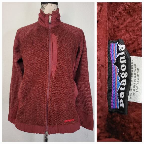 Patagonia Size Small Women’s R3 Fleece Jacket Burgundy Polartec - Picture 1 of 12